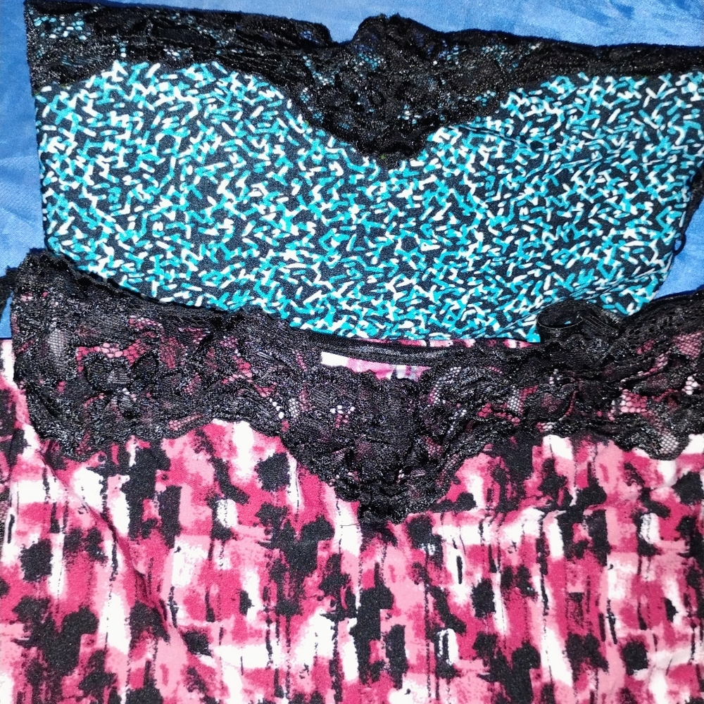 EUC Lot of Two Lace Trimmed Camis